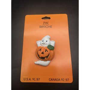 Hallmark Halloween Pin Brooch Ghost Pumpkin Jack-o-lantern 2”